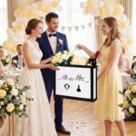 An extra-large white non-woven fabric gift bag featuring "Mr & Mrs" letter print and integrated handles.