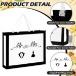 An extra-large white non-woven fabric gift bag featuring "Mr & Mrs" letter print and integrated handles.