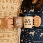 Two brown and cream Triple Gifffted ceramic mugs in a vintage-style gift box, ideal for couples.