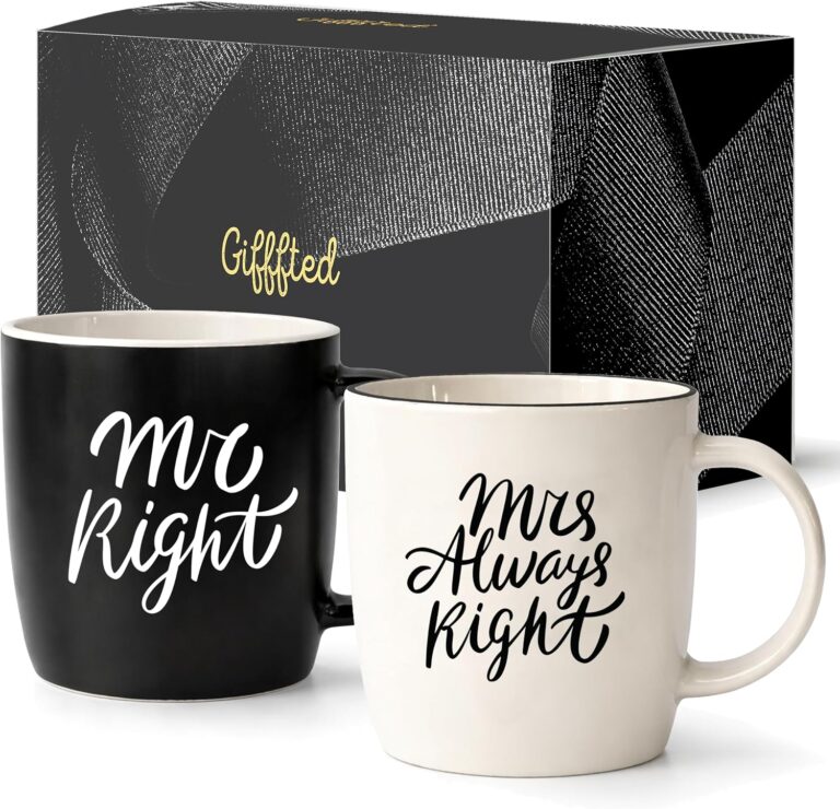 Triple Gifffted Mr Right & Mrs Always Right 13oz Coffee Mug Set, 2-Pack