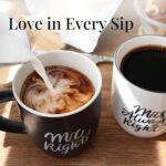 Two black and white ceramic coffee mugs in a gift box, one reading "Mr Right" and the other "Mrs Always Right".
